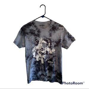 NASA Astronaut Tie Dyed Gray & Black Tee Shirt, Size: Small or Child “S / CH”